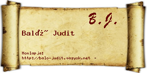 Baló Judit névjegykártya